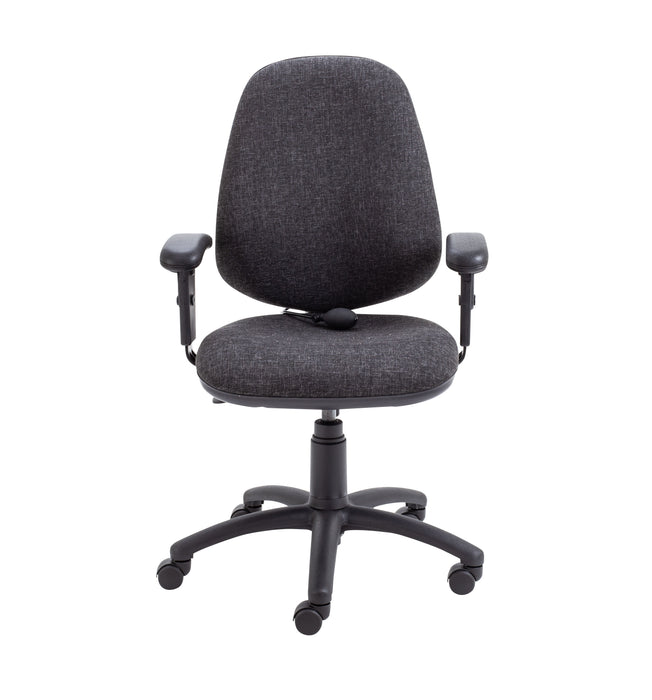 Calypso Ergo 2 Lever Office Chair with Lumbar Pump | Adjustable Arms | Charcoal