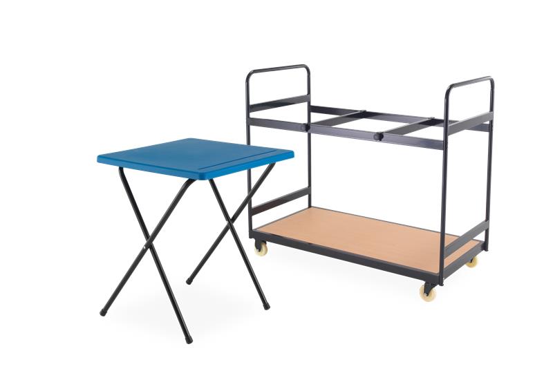 Titan 40 Polypropylene Exam Desks + 40 Desk Trolley Bundle