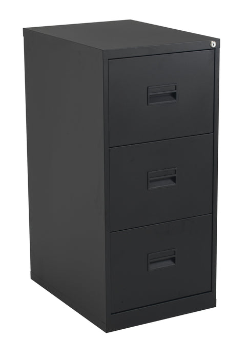 Steel 3 Drawer Filing Cabinet TALOS TC Group Black