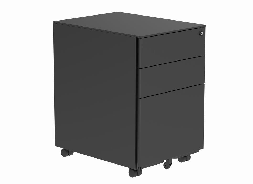 Workwise Steel Mobile Under Desk Office Storage Unit Furniture TC GROUP 3 Drawers Black