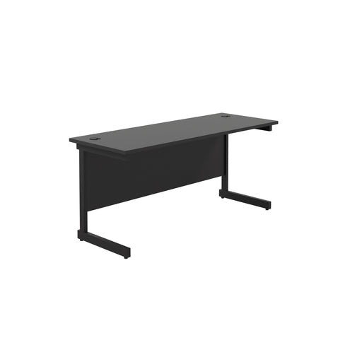 Single Upright Rectangular Desk: 600mm Deep (FSC) | 1800 X 600 | Black/Black