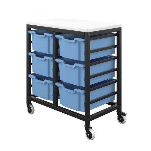 Titan Storage Unit with Tray Drawers | 6 Deep Drawers (F2) | White/Black